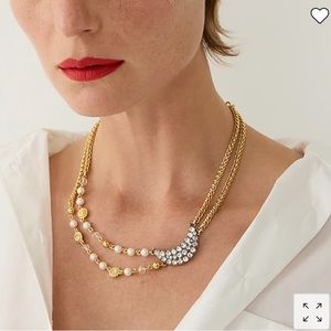 J. Crew Franchi Celestial Moon Pearl Necklace